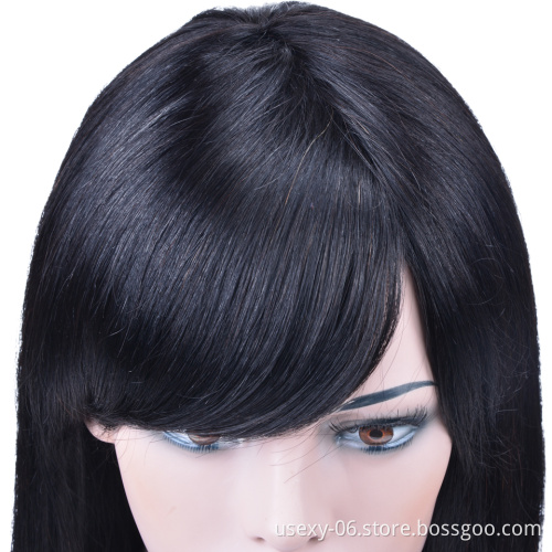New Arrival Wholesale Full Machine Made Cuticle Aligned Raw Virgin Brazilian Human Hair Wigs With Bangs